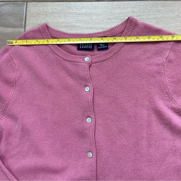 Hillard & Hanson 100% Cashmere Cardigan Classic Small Button-Front Crewneck Prep - Picture 7 of 8